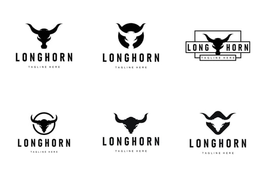 long horn logo valor horn with black silhouette icon template vector