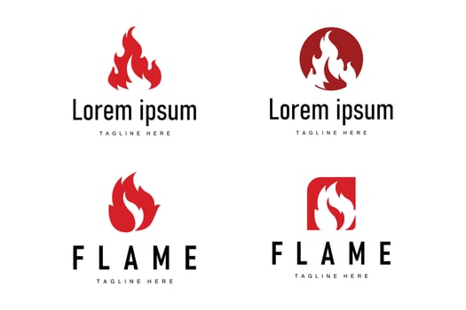 fire logo design template silhouette of fire symbol simple flame vector