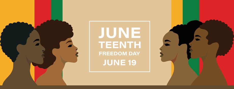 woman face head in profile ethnic group of black African and African American, Juneteenth, Black history month or woman's day vector