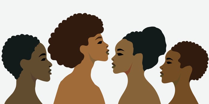 woman face head in profile ethnic group of black African and African American, Juneteenth, Abstract African-American human celebrate freedom on Black History Month vector