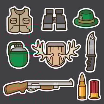 set of hunter good for sticker, badge, element design, icon, printable, etc vector