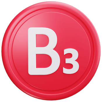 3D Icon Red B3 Vitamin png