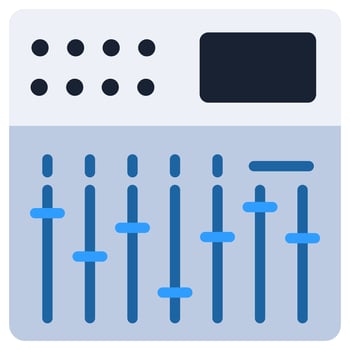 Mixing Board Flat Design Icon, Audio Element Flat Design Icon Symbol vector