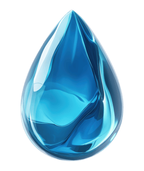 Blue water drop isolated on a transparent background png