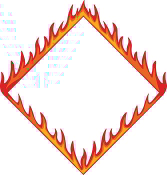 Fire Frame Border with Cartoon Design vector