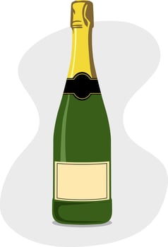 Champagne Bottle Illustration Flat Design vector