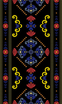 Motifs Ikat floral paisley embroidery floral.ikat ethnic oriental pattern traditional.Oreintal Flora Damask Seamless pattern embroidery. Design for carpet,cover.wallpaper,clothing,ceramic product vector