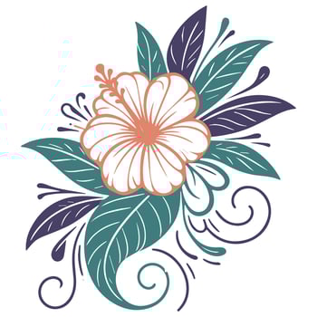 single line floral design with hand drawn elements for fashion wear digital cushion prints wedding use and fabric purposes vector