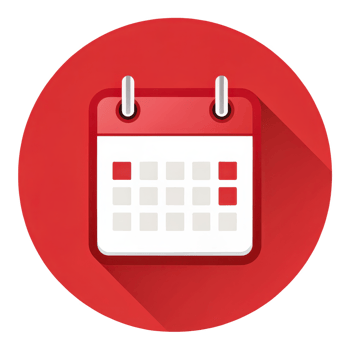 Red Calendar Icon, Flat Design Date Symbol png