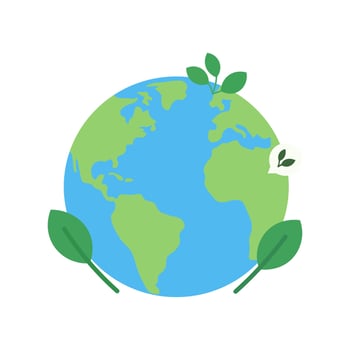 Eco-Friendly Earth Globe with Leaves for Sustainability vector