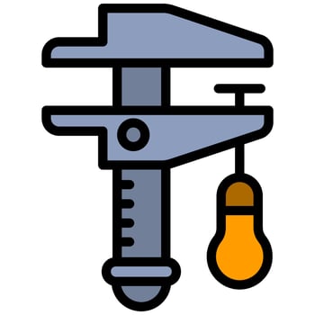Vernier calipers Outline Flat Design Icon - Carpentry Outline Flat Icon vector