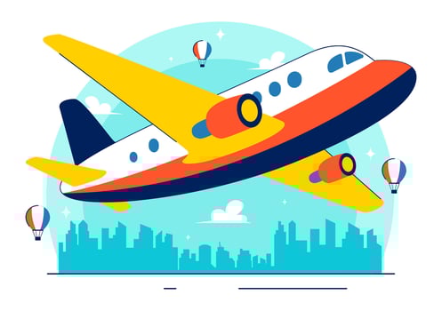 Airplane and Sky Themed Illustration for National Aviation Day Celebration vector