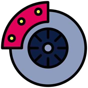 Disc Brake Outline Flat Design Style Icon - Car Service vector