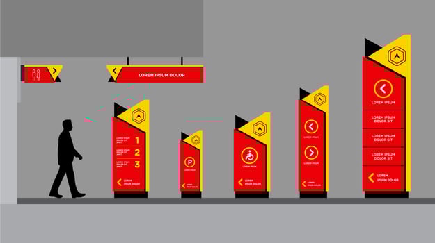 Exterior and interior signage totem vector