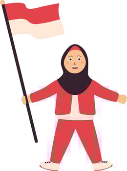Indonesia Independence Kids Illustration vector