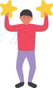People Giving Star Illustration on White Background. vector