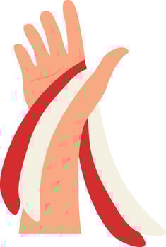 Hands Holding the Indonesian Flag in Cartoon Design vector