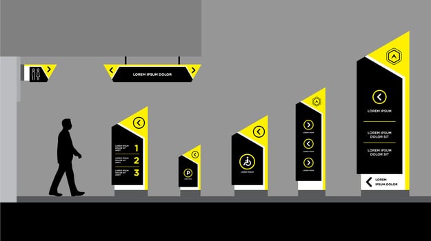 traffic signage totem design vector
