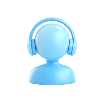 customer service icon wearing headphones, isolated on 3d transparent background, perfect for online assistance and support png
