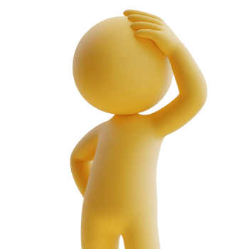 Yellow 3d icon character holding its head, expressing frustration and worry, isolated on a background transparent png