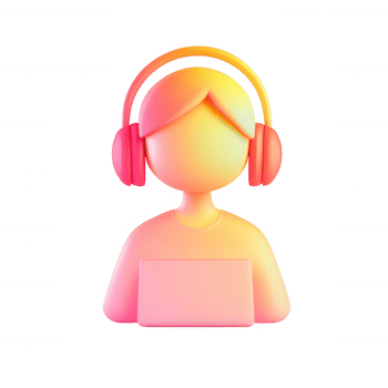 3d icon Digital service representative wearing headset customer providing support in professional setting isolated on transparent background png