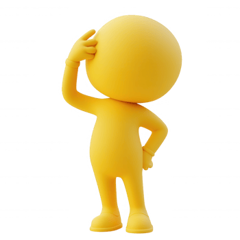 Yellow 3d icon character holding head, expressing frustration and worry, isolated on a transparent background png