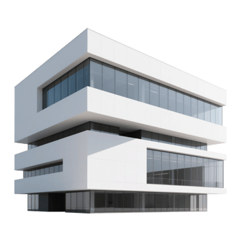 Modern Office Building with Glass Facade png