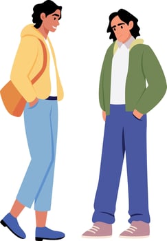 A flat style illustration showing friends talking vector