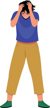 Flat style illustration depicting a character dealing with ptsd vector