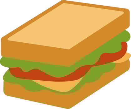 Flat Style Depiction of a Sandwich with Extras vector