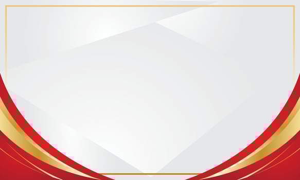 Luxury white certificate background with gold red lines vector