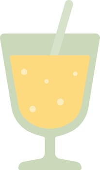 Flat Style Refreshing Lemon Juice with Slice vector