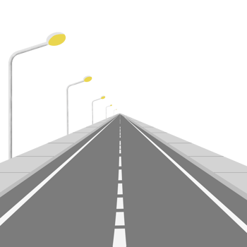 an empty road with street lights on it png