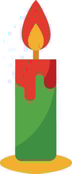 Charming Christmas Candle Clipart on White Background Festive Glow vector