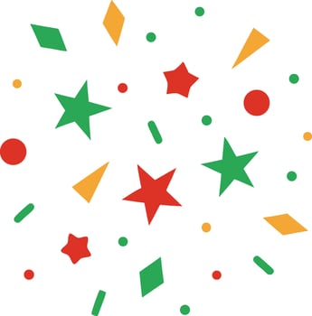 Joyful Christmas Confetti Clipart on White Background Holiday Fun vector