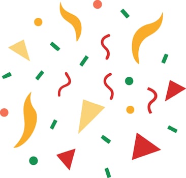 Falling Christmas Confetti Clipart on White Background Holiday Celebration vector