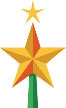 Sparkling Christmas Star Topper Clip Art Holiday White Background vector