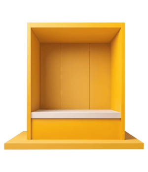 Vibrant Yellow Product Showcase Booth Design png