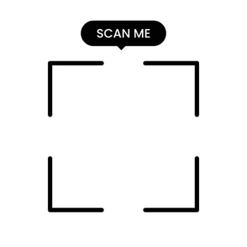 Scan Me QR Frame Outline Minimalist Black QR Border Label Design vector