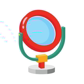 Check out this 2d icon of tabletop vanity mirror vector