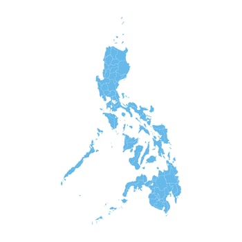Philippines Blue Map White Background vector