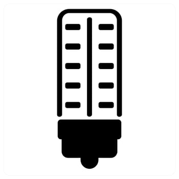 led light icon concept in black color vector