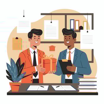 Corporate Gift Exchange Drawing for Staff Gratitude vector