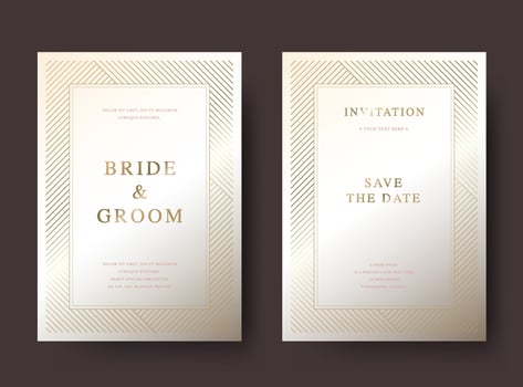 Luxury gold wedding invitation card vector