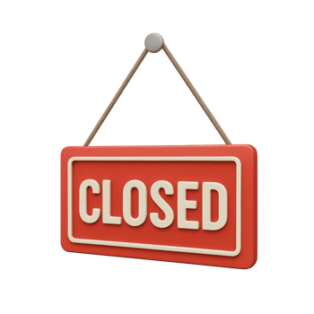 Red Closed Sign with Hanging Rope for Storefront Display png