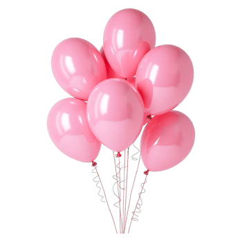 Vibrant Pink Helium Balloons Clipart Perfect for Birthdays Baby Showers png