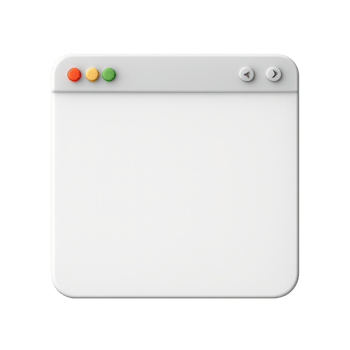Simple 3D Transparent Browser Window with Colorful Buttons png