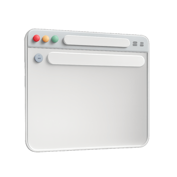 Simple Transparent 3D Browser Window Design for Creative Projects png