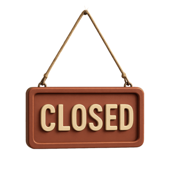 Simple Closed Sign Display for Business or Shop Front Use png