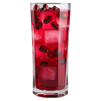 Healthy Red Fruit Drink with Pomegranate Garnish Stock Photo for Wellness Brands png
